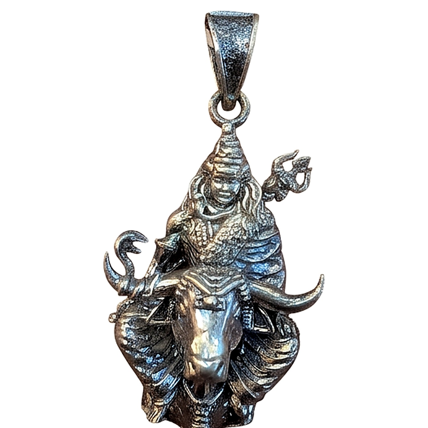Mahadev on Nandi — Grand Oxidised Pendant
